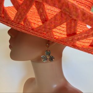 Jardin 3D Petal Gold Turquoise Drop Earrings